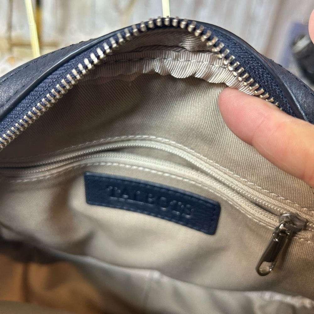 Talbots Navy Leather Crossbody, EUC - Picture 3 of 5